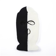 (black and white)autumn Winter warm three double color knitting man womancsgo hat