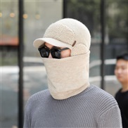 ( one size)(Suit   Beige)thick knitting woolen Winter velvet hat man Outdoor Korean style warm wind man cotton