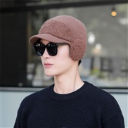 ( one size)( Single hat   khaki)thick knitting woolen Winter velvet hat man Outdoor Korean style warm wind man cotton