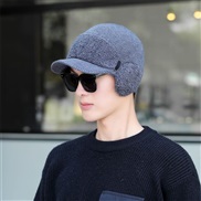 ( one size)( Single hat  Dark gray)thick knitting woolen Winter velvet hat man Outdoor Korean style warm wind man cotton