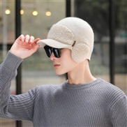 ( one size)( Single hat   Beige)thick knitting woolen Winter velvet hat man Outdoor Korean style warm wind man cotton