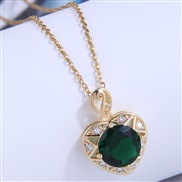 fashion bronze embed Zirconium color gem love sweetOL personality woman necklace