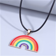 fashion sweetOL Metal concise rainbow personality necklace