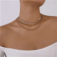 ( Gold)occidental style wind exaggerating chain chain  claw chain multilayer retro punk necklace