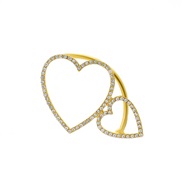 ( Ligh KCgold   )love personality Ear clip woman  occidental styleins brief hollow fully-jewelled Peach heart