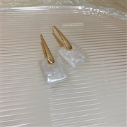 (  white) fashion temperament geometry buckle exaggerating personality earrings earring high arring