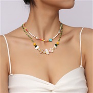 ( Color)occidental style creative star multilayer weave beads Shells necklace woman  geometry Bohemia