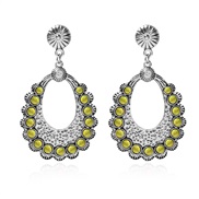 ( yellow)Bohemian style retro geometry hollow earring  occidental style fashion drop earrings F
