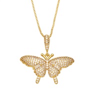 ( white)occidental style embed color zircon butterfly necklace womanins personality samll all-Purpose clavicle chainnkb