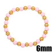 ( Pink)Bohemia color bracelet creative handmade bronze gilded enamel beads beads elasticity braceletbrg