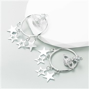 ( Silver)occidental style  trend creative elements earring earrings woman Alloy diamond all-Purpose personality Earring
