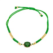 ( green)occidental style  handmade weave ethnic style color zircon rope samll brief braceletbrh