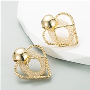 (gold )occidental style personality geometry Rhinestone series earrings woman Alloy diamond trend all-Purpose Earring