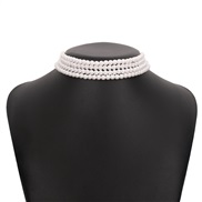 ( White K) elegant chain  Pearl temperament necklace fashion