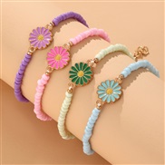 (BZtaozhuang) Bohemian style set day sun flower beads bracelet set