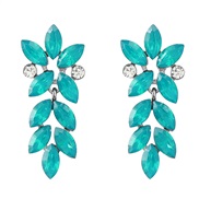 ( green)earrings fashion colorful diamond series Alloy diamond flowers earrings woman occidental style