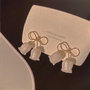 (EH gold   Silver needle)sweet small fresh bow ear stud temperament fashion flowers earrings brief personality Ladies E
