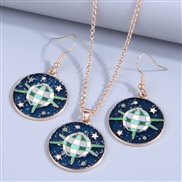 fashion Metal concise personality temperament set necklace earrings