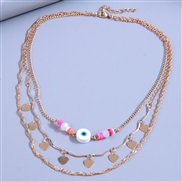 fashion trend gold chain eyes love multilayer temperament necklace