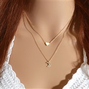 fashion concise personality Double layer woman necklace