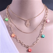 fashion Metal flicker star concise multilayer necklace