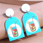 Korean style fashion concise summer day geometry plates temperament ear stud