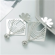 ( Silver)occidental style trend geometry gilded Alloy splice long style earring earrings woman all-Purpose creative arr