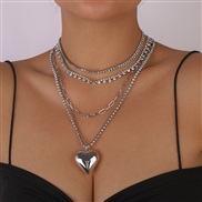 ( White K)occidental style fashion  love multilayer necklace claw chain Rhinestone temperament chain