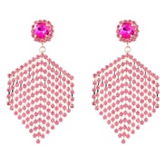 ( rose Red)earrings super claw chain series Alloy diamond tassel earrings woman occidental style geometry arring