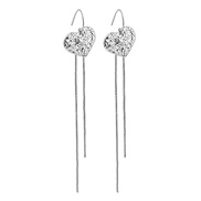 (E)Japan and Korea new wind personality super love tassel fashion temperament long style earrings sweet