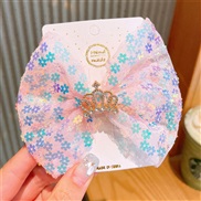 (   Rose pink)Korea woman hair clip summer Colorful sequin big bow samll girl