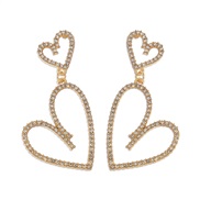 ( Gold)occidental style fashion earring  love Rhinestone geometry Irregular earrings samll wind retro Earring