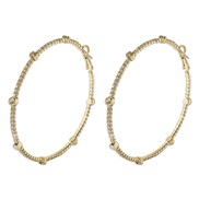 ( Gold)occidental style exaggerating big circle earrings  claw chain Rhinestone shine earring wind circle