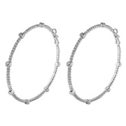 ( White K)occidental style exaggerating big circle earrings  claw chain Rhinestone shine earring wind circle