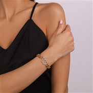 ( Gold)occidental style wind fashion bracelet  love Rhinestone chain brief temperament lovers