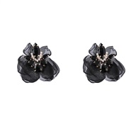 ( black)ins wind Alloy diamond flowers earrings woman occidental style retro elegant temperament ear studearrings