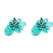 ( green)ins wind Alloy diamond flowers earrings woman occidental style retro elegant temperament ear studearrings