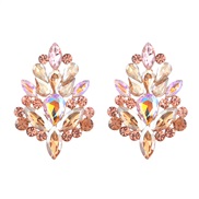 ( Gold)earrings fashion colorful diamond series Alloy diamond Rhinestone flowers earrings woman occidental style fully-