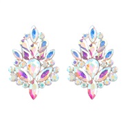 (AB color)earrings fashion colorful diamond series Alloy diamond Rhinestone flowers earrings woman occidental style ful