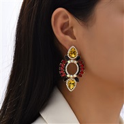 ( Color)occidental style trend exaggerating geometry Rhinestone earrings woman ins creative personality eyes earring