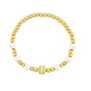 ( yellow) Pearl elasticity handmade bracelet  personality braceletbrg