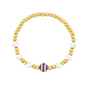 (purple) Pearl elasticity handmade bracelet  personality braceletbrg