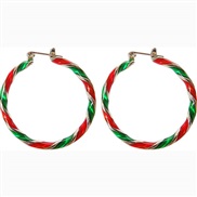 occidental style exaggerating atmospheric fashion personality christmas color geometry circle buckle Earring