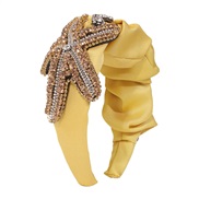 ( yellow)F occidental style exaggerating personality starfish Headband  Cloth retro palace wind diamond Headband