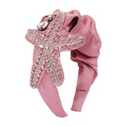 ( Pink)F occidental style exaggerating personality starfish eadband  Cloth retro palace wind diamond eadband