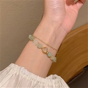 ( green  Bracelet) gold beads Double layer bracelet Korea samllins temperament all-Purpose woman