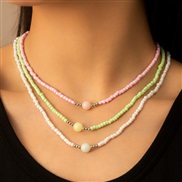 (NZtaozhuang) occidental style Bohemia woman beads necklace color fresh three necklace woman