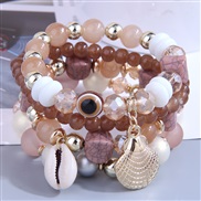 fashion trend concise all-Purpose Metal Shells pendant pendant  candy temperament multilayer bracelet