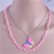 fashion all-Purpose butterfly Double layer chain temperament necklace