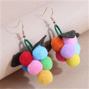 fashion concise grape personality earrings
